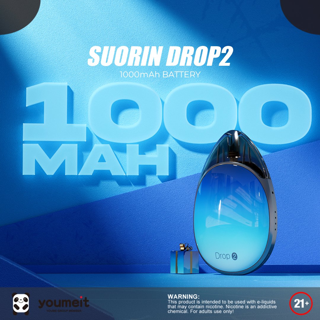 Gina_Running's tweet photo. Drop 2 has a 1000mAh built-in battery, which easily meets your daily needs.โค๏ธโฃ
โฃ
Get yours at our mall.โฃ(link on bio)
โฃ
Warning: This product is for adults only.โฃ
โฃ
#suorin #drop2 #SuorinDrop2 #vapereviews #vapingaddict #vapingmedan #youmeit https://t.co/vOpbClJYCl