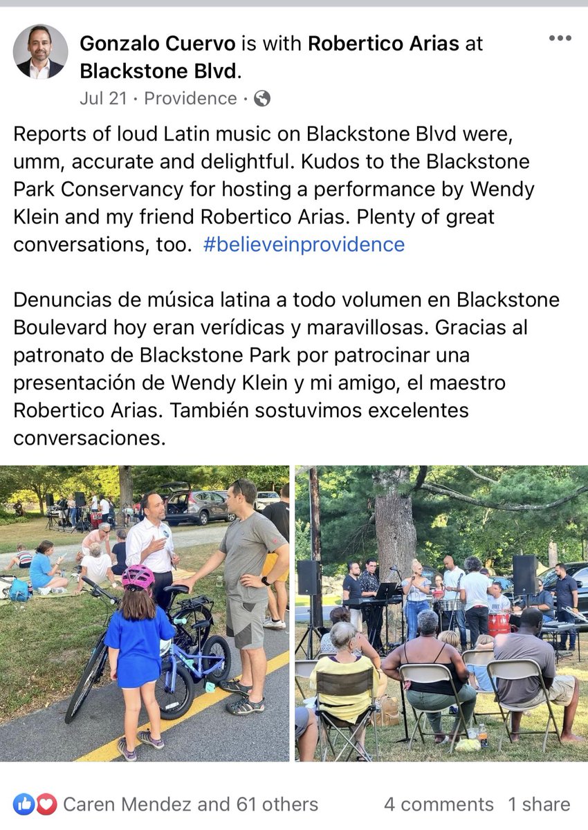 I meant that literally Ian! Here is the evidence of music on Blackstone Boulevard! But the merengue pictures are classified! #believeinprovidence