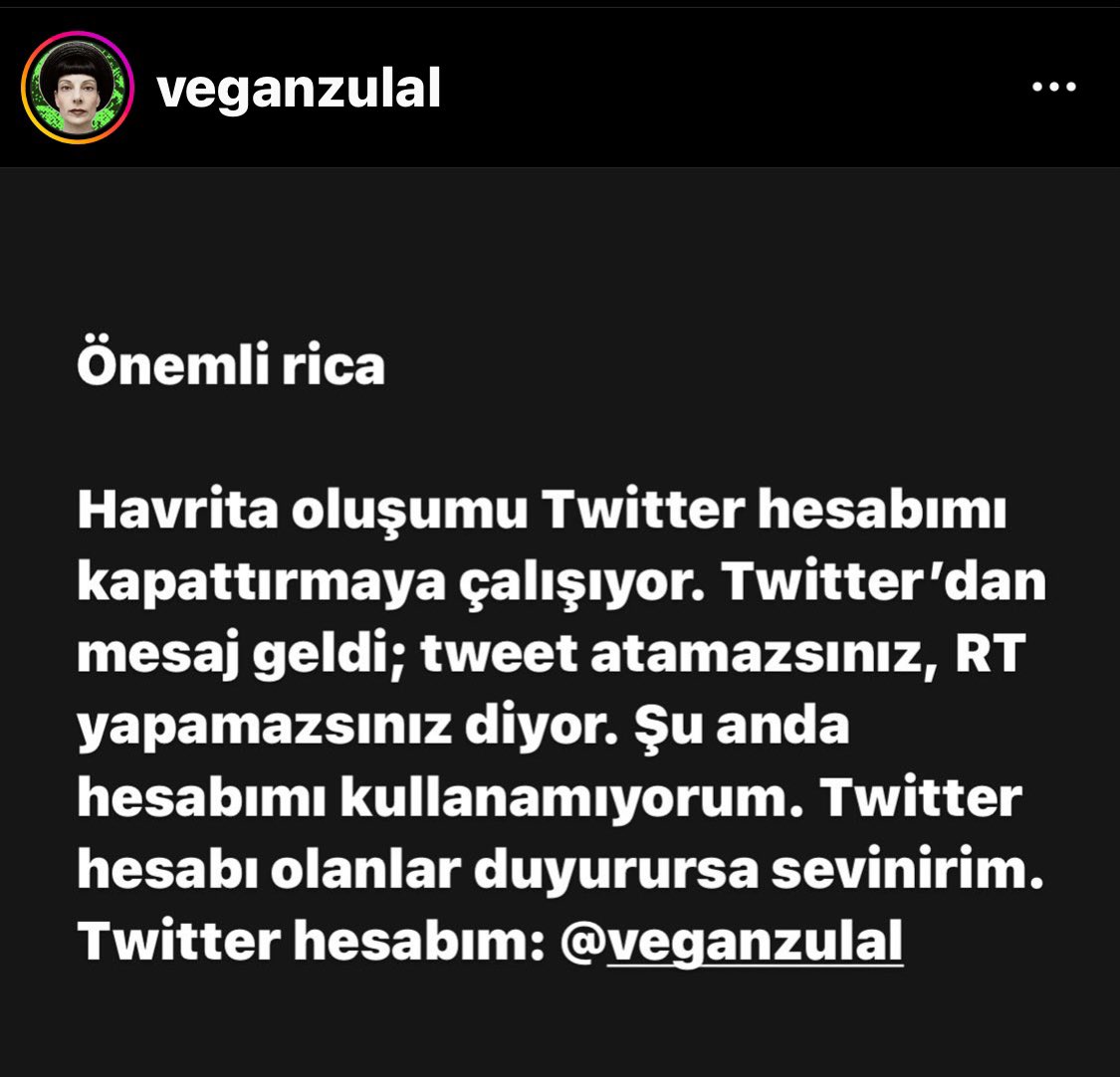 🌱 Havrita vahşetini ve bu oluşumun arka planındaki gerçekleri gündeme taşıyan gazeteci @veganzulal'in Twitter hesabına, #Havrita destekçisi trollerin saldırısı sebebiyle @Twitter tarafından kısıtlama getirildi. 

#HavritaKapatılsın