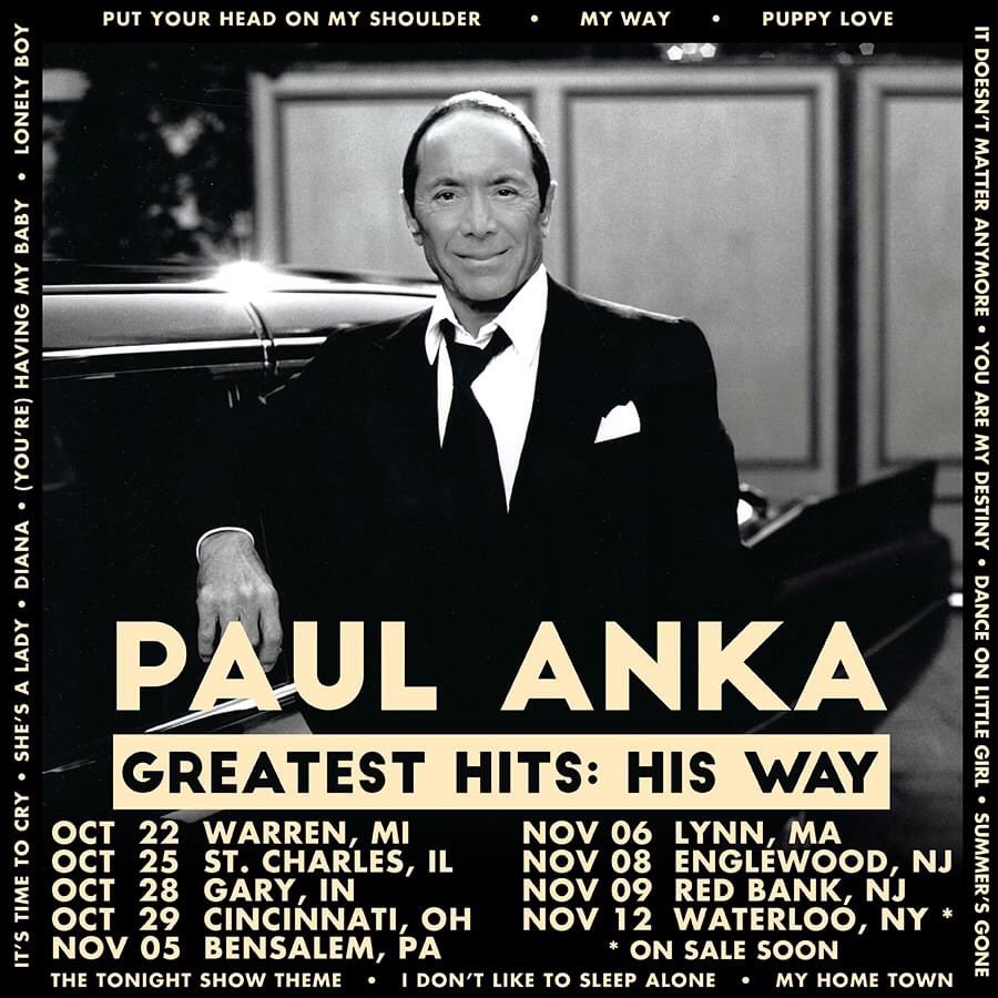elizajamesvln's tweet photo. Woohooo we have @paulanka tour dates everyone!!!!! And more to be added soon! See you on the road! #paulankatour #ankasingssinatra #myway #putyourheadonmyshoulder #lonelyboy #puppylove #havingmybaby #itdoesntmatteranymore #violin #violinist #singer #vocalist #tourdates #paulanka https://t.co/pSr2xz0y81