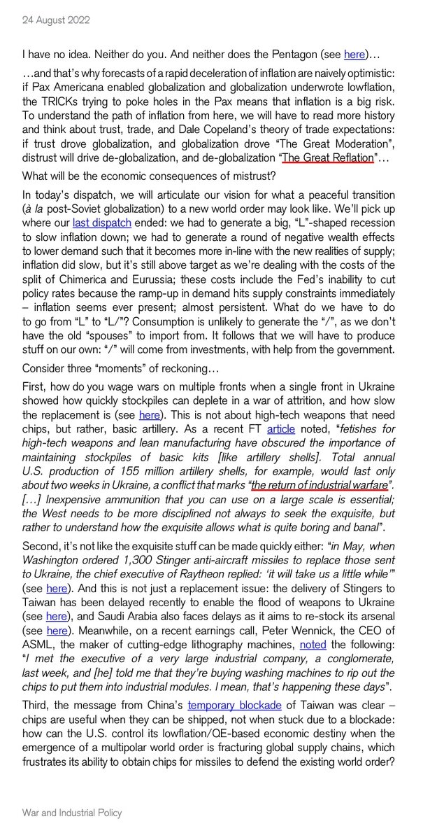 🚨 Latest Zoltan

💰  War and Industrial Policy

🔹 "In today’s dispatch, we will articulate our vision for what a peaceful transition (à la post-Soviet globalization) to a new world order may look like."

1/2
