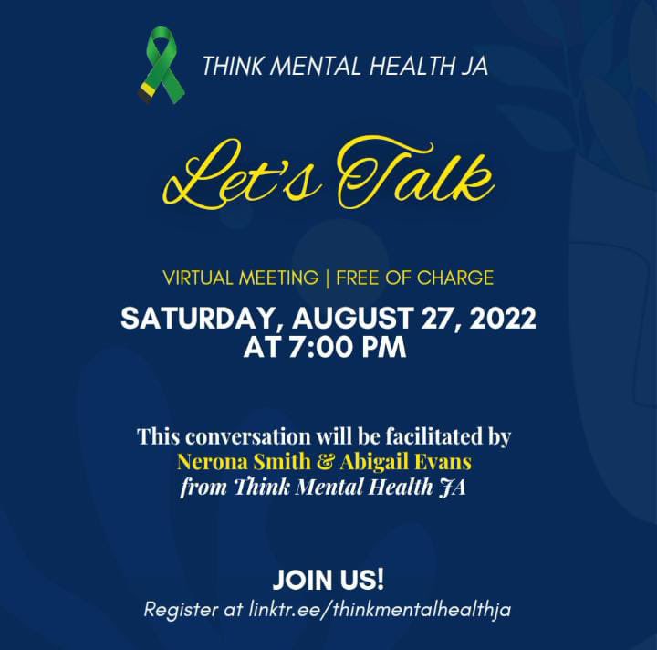 ThinkMH_ja's tweet image. Join us this Saturday, August 27th at 7pm for a lively discussion in our Let’s Talk series. 🗣

The conversation will be led by TMHJ's very own, Nerona Smith and Abigail Evans. 

Register by clicking on the link in our bio. 

See you soon! 👋🏾

 #MentalHealth #MentalWellness