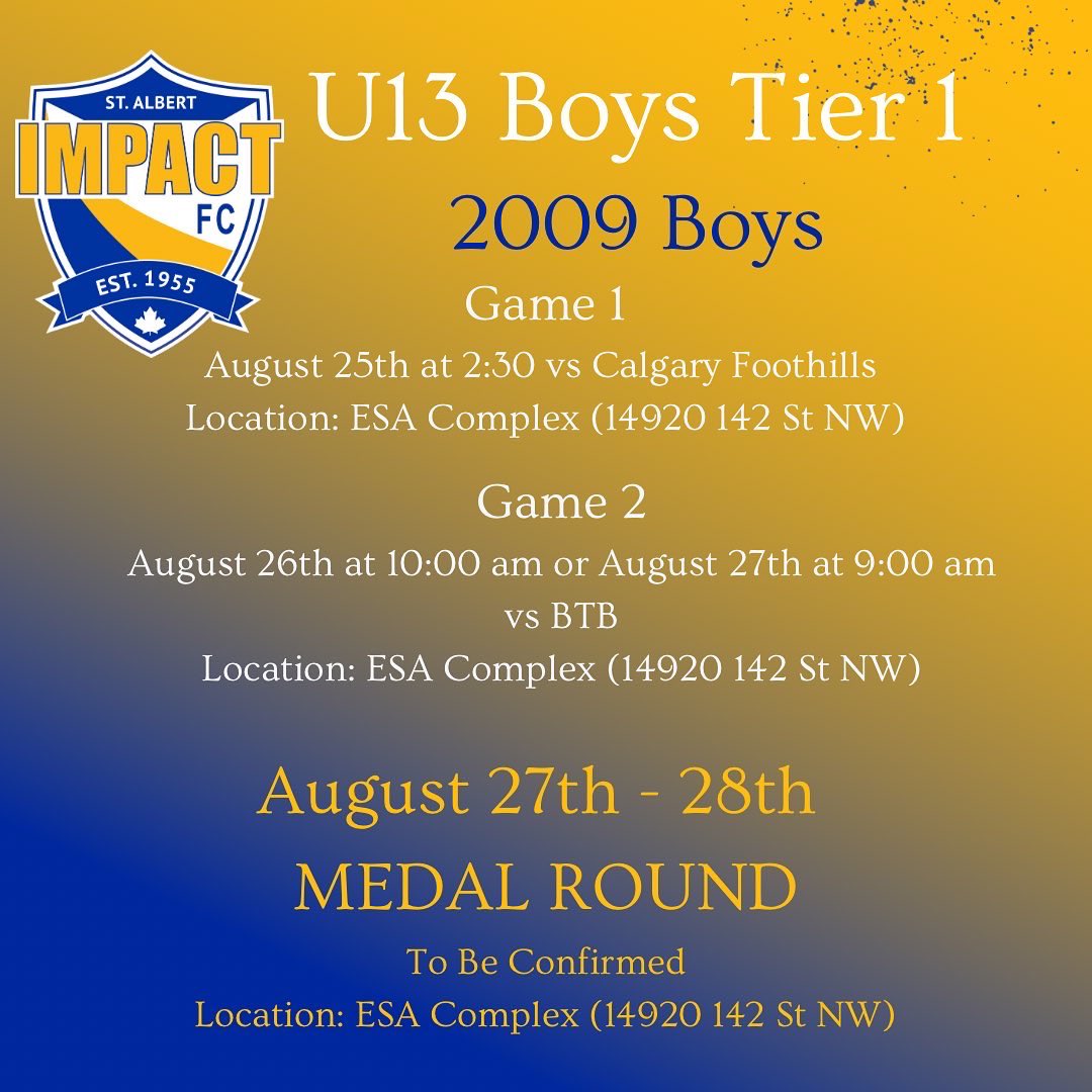SASA_Impact's tweet photo. Clear your schedule Impact Fam! We’ve got 4 teams competing at Tier 1 Provincials this weekend and they need our support. Come out and Cheer Loud! #GoImpactGo #BlueCrush #LetsGo https://t.co/FLPtSiZk9S