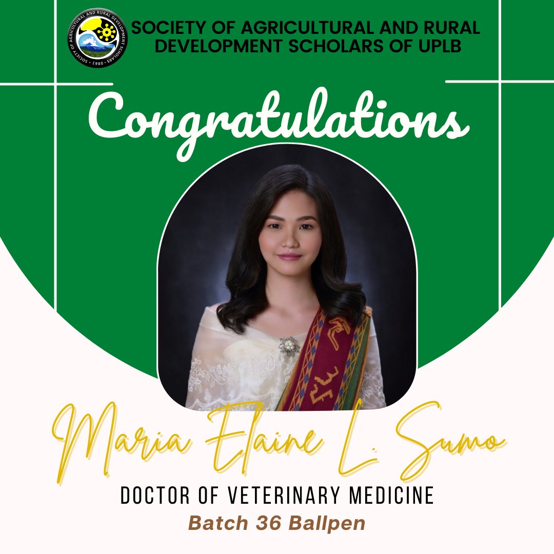 uplbardss's tweet photo. UPLB ARDSS congratulates our Brod and Sisses who graduated this Academic Year 2021-2022! 

Despite the challenges that Remote learning has brought, you all continue to strive and thrive! May you continue to be the Iskolars Para sa Bayan! Best wishes on your next journey!🌻💚 https://t.co/JODHLgfi74