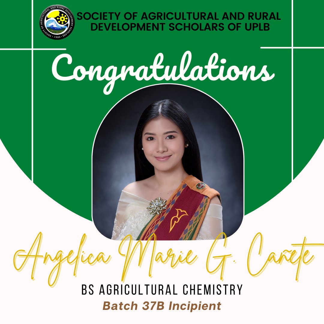 uplbardss's tweet photo. UPLB ARDSS congratulates our Brod and Sisses who graduated this Academic Year 2021-2022! 

Despite the challenges that Remote learning has brought, you all continue to strive and thrive! May you continue to be the Iskolars Para sa Bayan! Best wishes on your next journey!🌻💚 https://t.co/JODHLgfi74