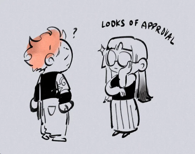 Tei has one sideboob-lover gf and one underboob-lover gf and they take turn dressing him up. 