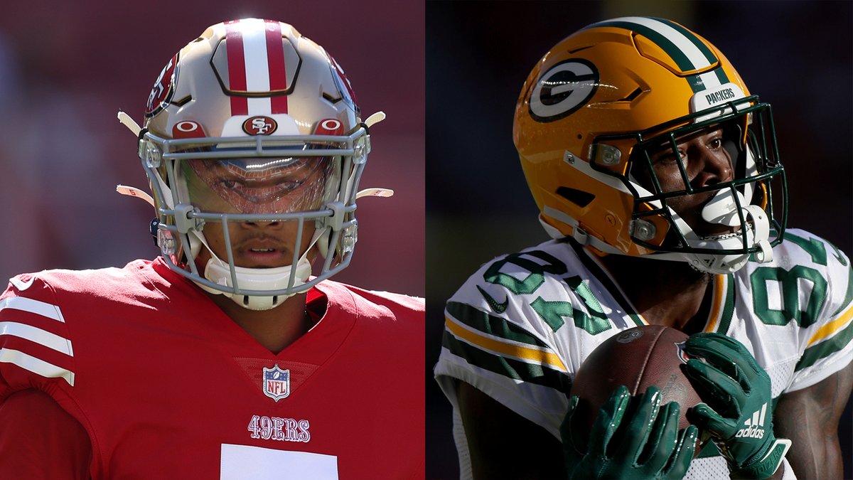 AroundTheNFL's tweet photo. Trey Lance showcased progress and the Packers young WRs showcased promise. Here's what we learned from San Francisco's preseason win over Green Bay, via @coralasmith 

https://t.co/mM47STtqLK https://t.co/lxK5AWuYJ9