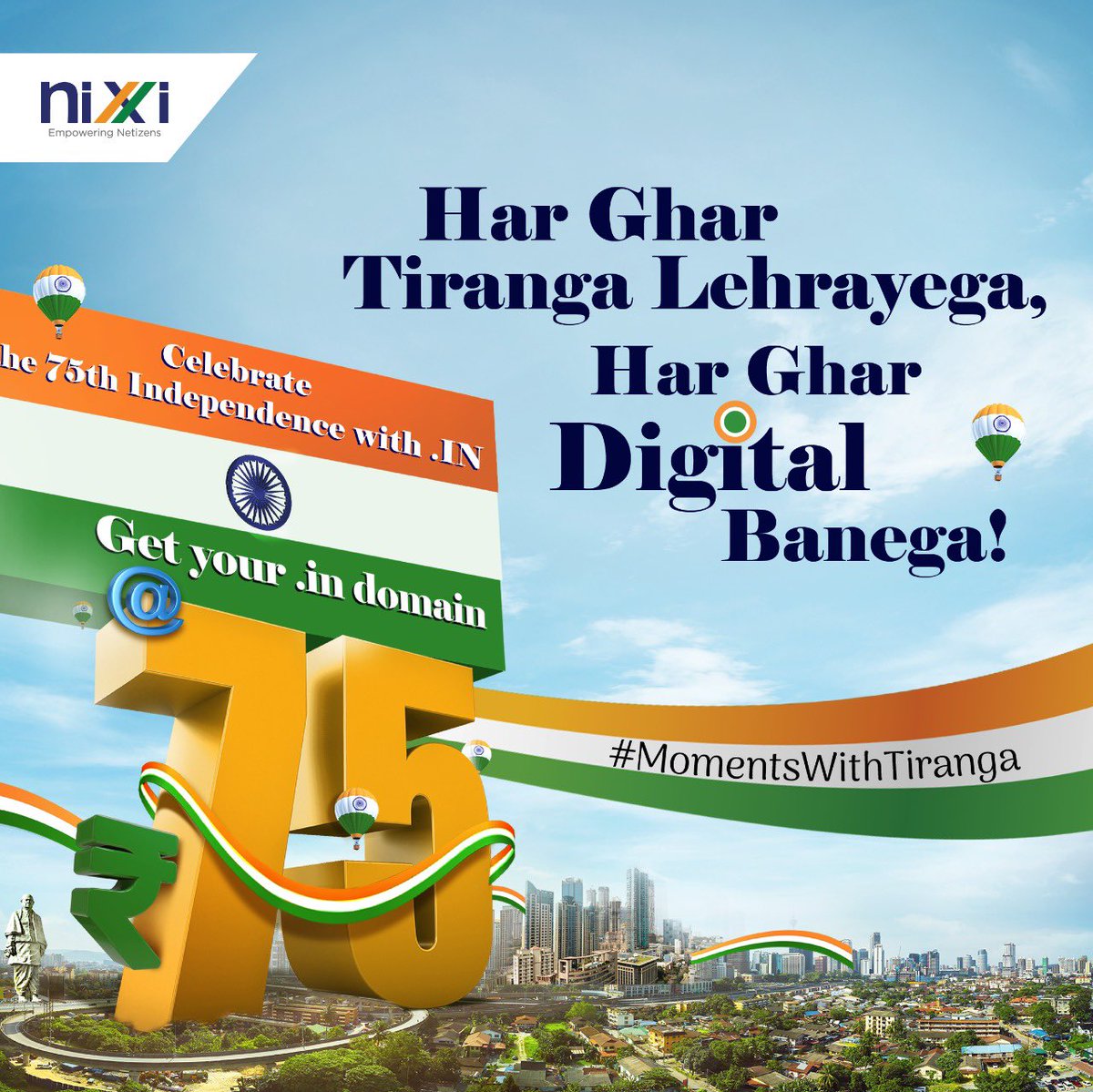 inregistry's tweet photo. Iss baar azaadi ka jashn manaiyein Tiranga aur bharat ka apna .IN domain ke saath. Visit https://t.co/dhCn0wcAo6 to know more.
#MomentsWithTiranga
#DotINkaUtsav
#DotINkaUtsav #getonlineat75 #banodigital #independence #offer #independenceday
https://t.co/dhCn0wcAo6 https://t.co/M4sOreWXTG