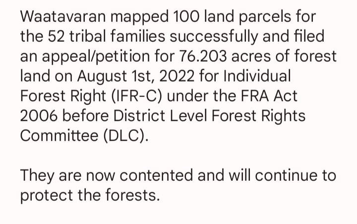 waatavaran's tweet photo. This is how technology has helped 52 tribal families from 3 villages in Raigad district to file a petition regarding their Individual Forest Rights (IFR) claims. Their claims were rejected in 2011. Waatavaran used satellite imagery based tech to help them.
#FriendsOfForest https://t.co/aAEKyH3bdN