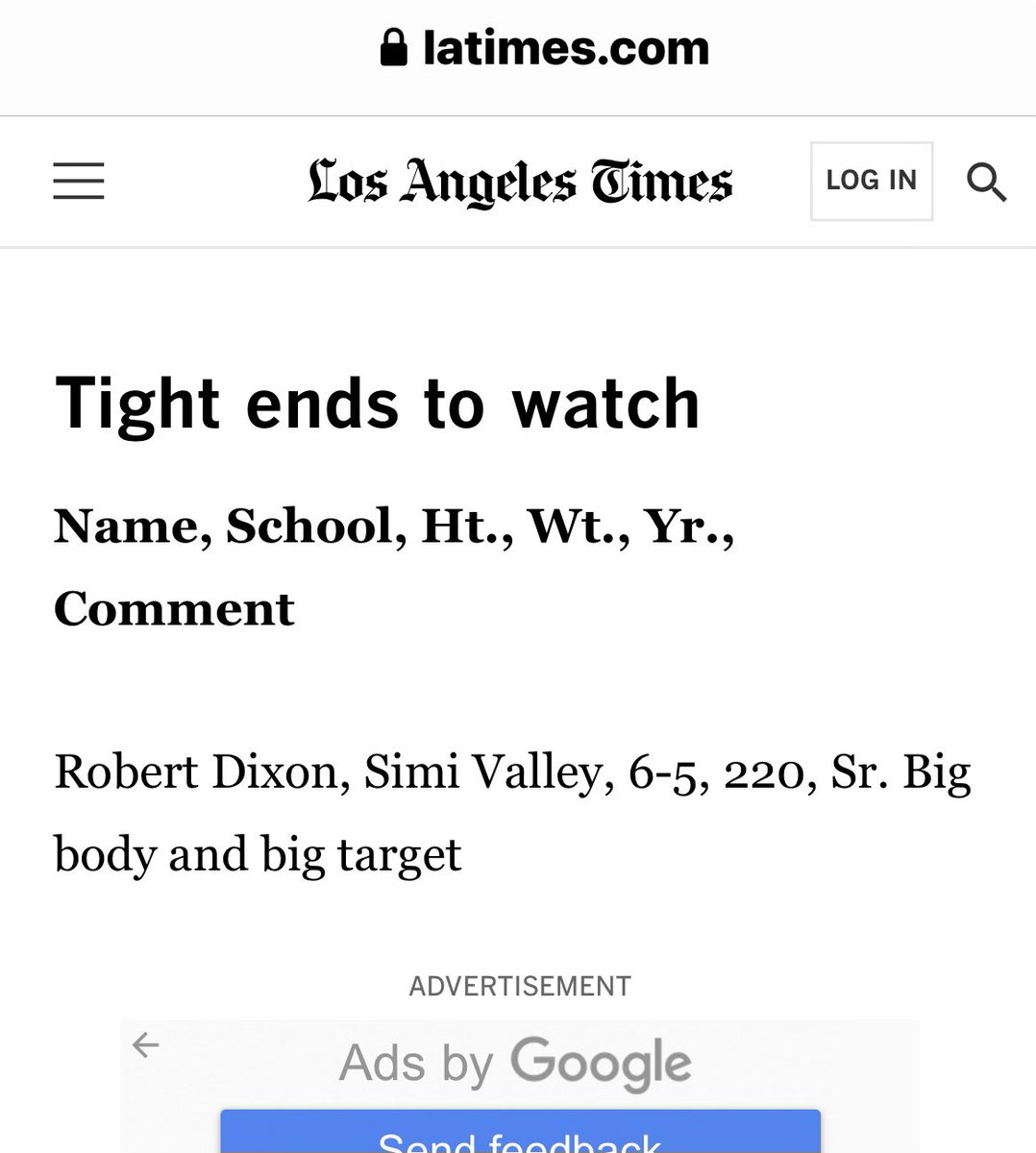 Honored to be on the TE watchlist in the LA Times!