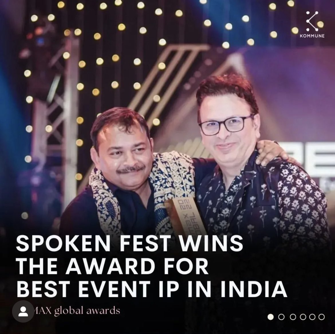 roshanabbas's tweet photo. To everyone who has ever worked on Spokenfest, thank you this award is yours more than ours. 
@spokenfest @KOMMUNEity https://t.co/pUkUReJFbM