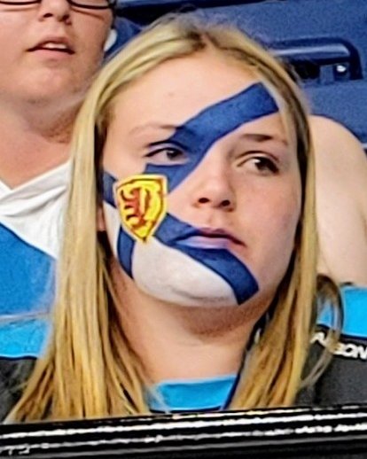 danmcknight's tweet photo. Enthusiastic fans supporting their Provincial Teams at the Canada Games. Here's a fan wearing face paint to support Team Nova Scotia tonight @2022CanadaGames @CanadaGames @MeridianCentre_ #canadagames #canadagames2022 #CSG2022 #Niagara2022 #onceandforall #NovaScotia #myhomestc https://t.co/2HBb4PNerL