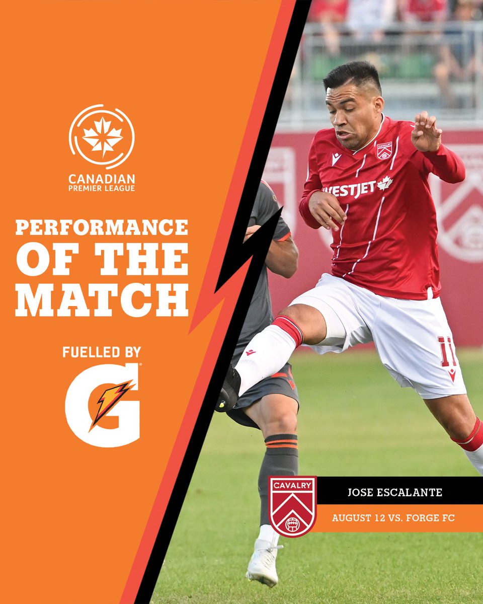 With two assists and a vintage <a href="/joseescalante20/">Jose Escalante 🇭🇳</a> performance, the <a href="/CPLCavalryFC/">Cavalry FC</a> attacker wins the <a href="/Gatorade/">Gatorade</a> Performance the Match, Fuelled by G⚡️