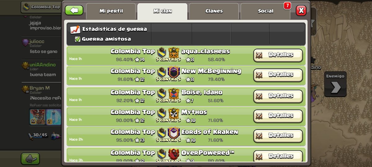 Colombia Top (@colombiatop1) on Twitter photo Por fallas en el sistema del clasificatorio tuvimos que jugar 12 guerras en un solo día pero muy contentos con los resultados, 11/12 victorias, grande nuestro team con su compromiso y disponibilidad.
<a href="/brayan90248/">Bryan Mendoza</a>
<a href="/danielhenao1118/">D</a>
<a href="/IamFelipe00/">IamFelipe</a>
<a href="/JulioCC__/">JulioCC</a>
<a href="/UniAAndino_CTop/">UniAAndino/Neverland</a> Por fallas en el sistema del clasificatorio tuvimos que jugar 12 guerras en un solo día pero muy contentos con los resultados, 11/12 victorias, grande nuestro team con su compromiso y disponibilidad.
<a href="/brayan90248/">Bryan Mendoza</a>
<a href="/danielhenao1118/">D</a>
<a href="/IamFelipe00/">IamFelipe</a>
<a href="/JulioCC__/">JulioCC</a>
<a href="/UniAAndino_CTop/">UniAAndino/Neverland</a>