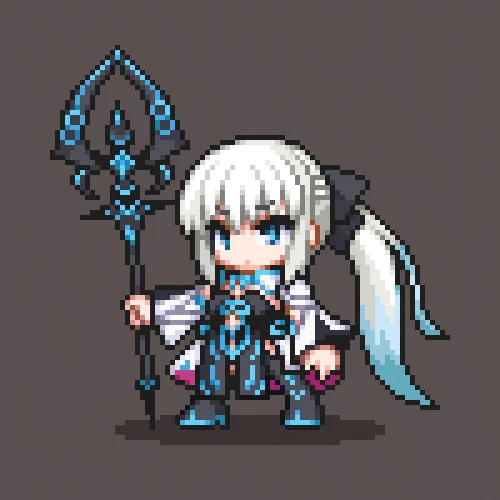 モルガン2頭身(くらい)が描いてて楽しい#ドット絵 #pixelart #FGO 