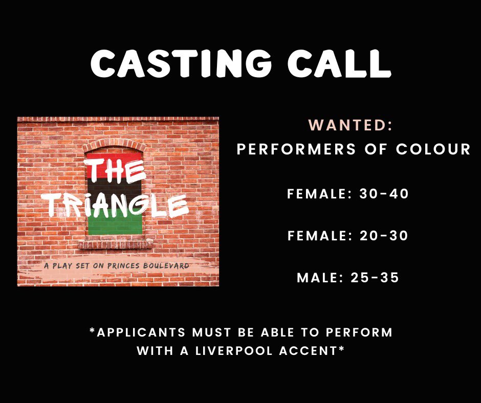 NwokoArts's tweet photo. #CastingCall 

The play will be rehearsed &amp; performed in Liverpool. 

These are paid roles (Equity minimum). 

Please send your CV and headshot (or Spotlight link) to nwokoarts@gmail.com before midnight on Saturday 13th August.

#audition #liverpool #theatre #actorswanted https://t.co/CBQ4rqxfDW