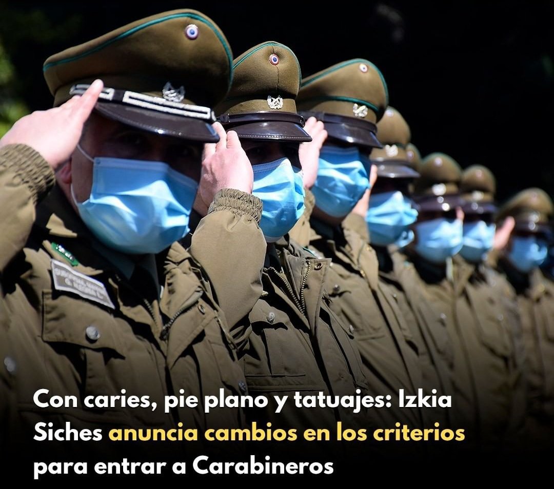 Ni con todos los tatuajes, pie planos y caries del mundo, se nos olvida lo que son; una institución criminal, corrupta y represiva. La misma que a niñ<a href="/s/">『S』</a> mapuches este martes en el sur, lanzó lacrimógenas a sus cuerpos indefensos. 
¡Está institución tiene que desaparecer!