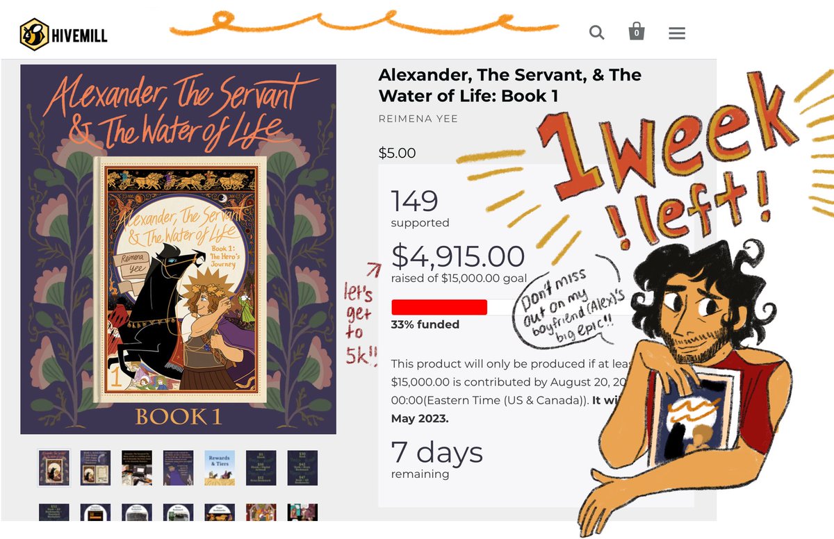 reimenayee's tweet photo. 🔥ONE WEEK LEFT🔥
To support my graphic novel about the life and legends of Alexander the Great!! https://t.co/I6G4Lwf9k3 https://t.co/Q4QwdG2ufa