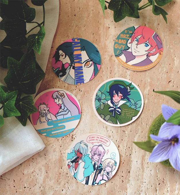  hi! my print and sticker shop is open! trying to get rid of some extra otakon stock, so check it out for genshin, fire emblem, final fantasy, elden ring, etc merch  link below  