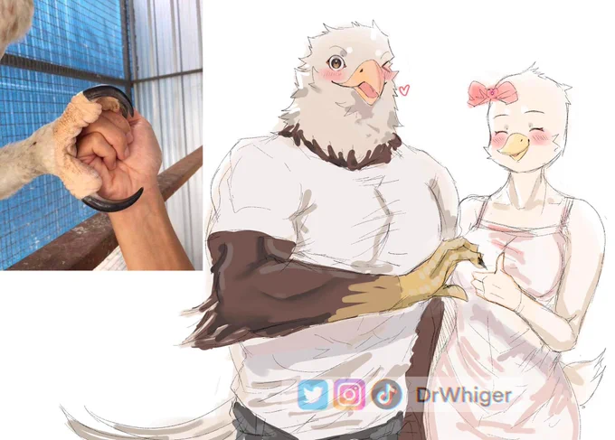 I rarely draw birbs but they're cool tho

 #AnthroBirdAppreciationDay #furries #furry 