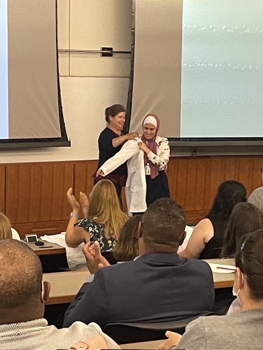 📢 It's official! Lab coat ceremony today...Majd Al Hamaly is my new PhD student! <a href="/MajdHamaly/">Majd Hamaly</a> has a Masters in Pharmacology already so 👀 on the exciting things she'll be doing with our #zebrafish drug screens! Looking forward to the next few years with her! 🤗 <a href="/MCCTrainees/">Markey Cancer Center Trainees</a>