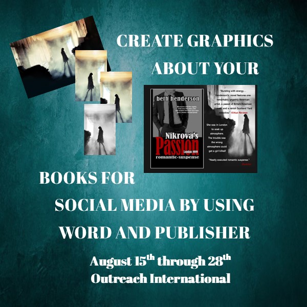 BethDaniels1's tweet image. Tick tock...time is running out to join this online workshop! Starts Monday!
Aug 15th thru 28th
CREATE GRAPHICS ABOUT YOUR BOOKS FOR SOCIAL MEDIA BY USING WORD AND PUBLISHER
Outreach International 
oirwa.com/forum/campus20… 
#OnlineWorkshop #socialmediapromotion #creategraphics