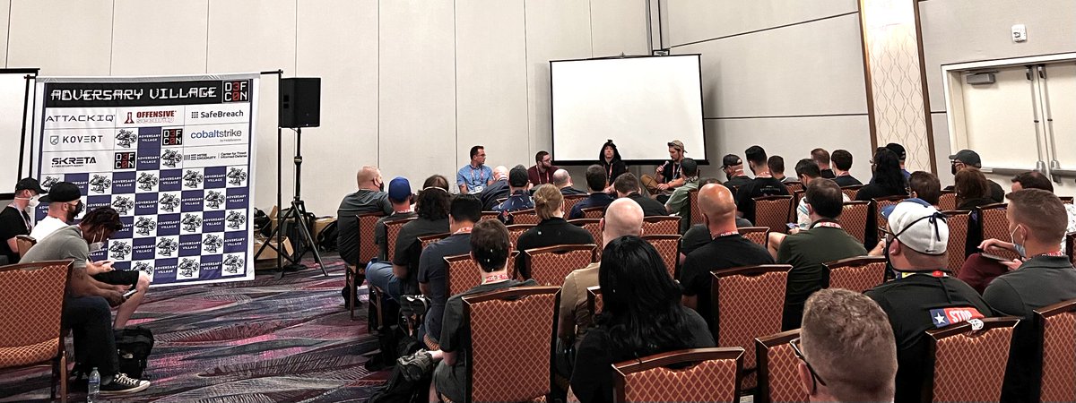scythe_io's tweet photo. ☠️ @defcon is here! SCYTHE Founder/CEO @brysonbort, @itzikkotler &amp; Ben Opel have a panel discussion: "Assessing Cyber Security ROI: Adversary Simulation &amp; Purple Teaming" moderated by @joevest. 

#AdversaryVillage #DEFCON30 #AdversaryGuru #PurpleTeam #AdversarySimulation https://t.co/ZZ2UaItgs8