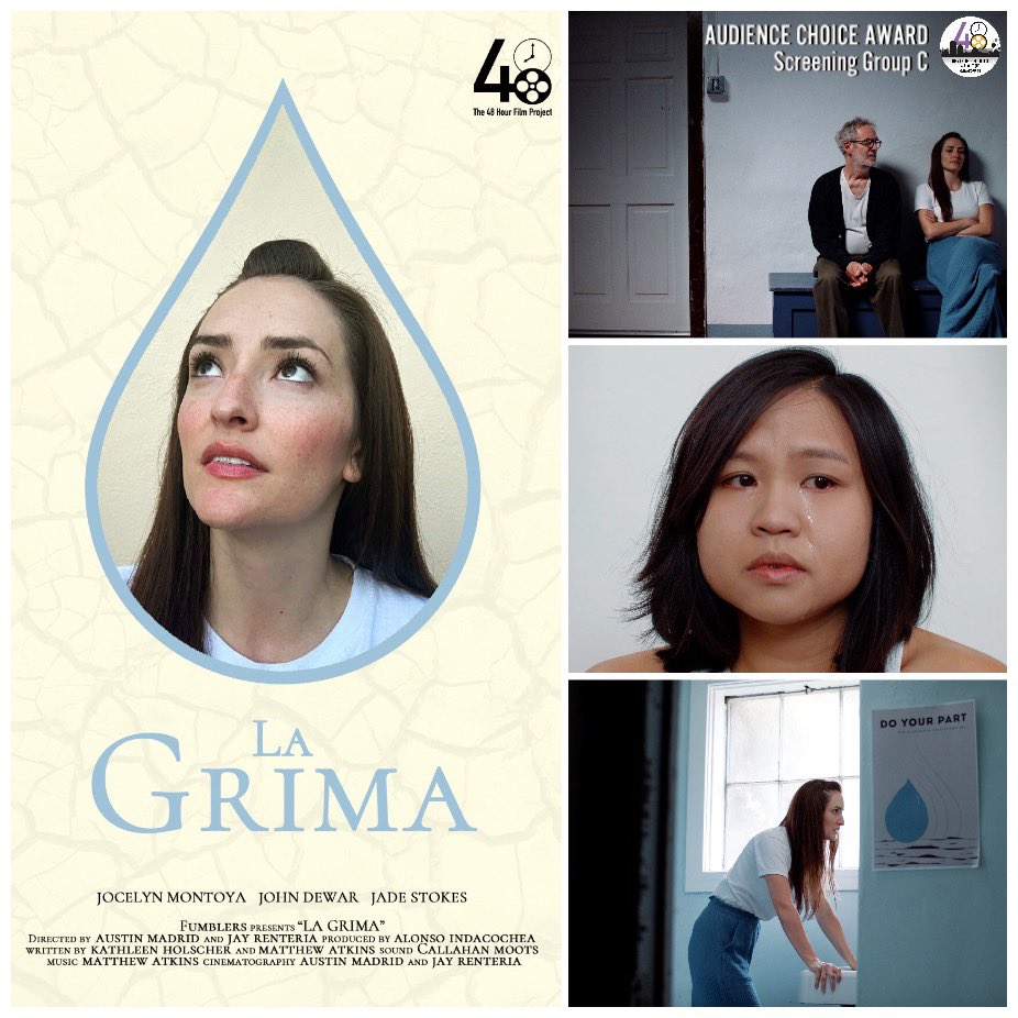 ABQ48hfp's tweet photo. Congratulations to @FilmFumblers and their short “La Grima” for winning AUDIENCE CHOICE AWARD in SCREENING GROUP C during @ABQ48hfp “Premiere Screenings” last Sunday @GuildCinema! “Best of Screening” is this Monday at 5:30! Tickets on our website https://t.co/c50a1bTPj3. https://t.co/ucgj2ARk3X