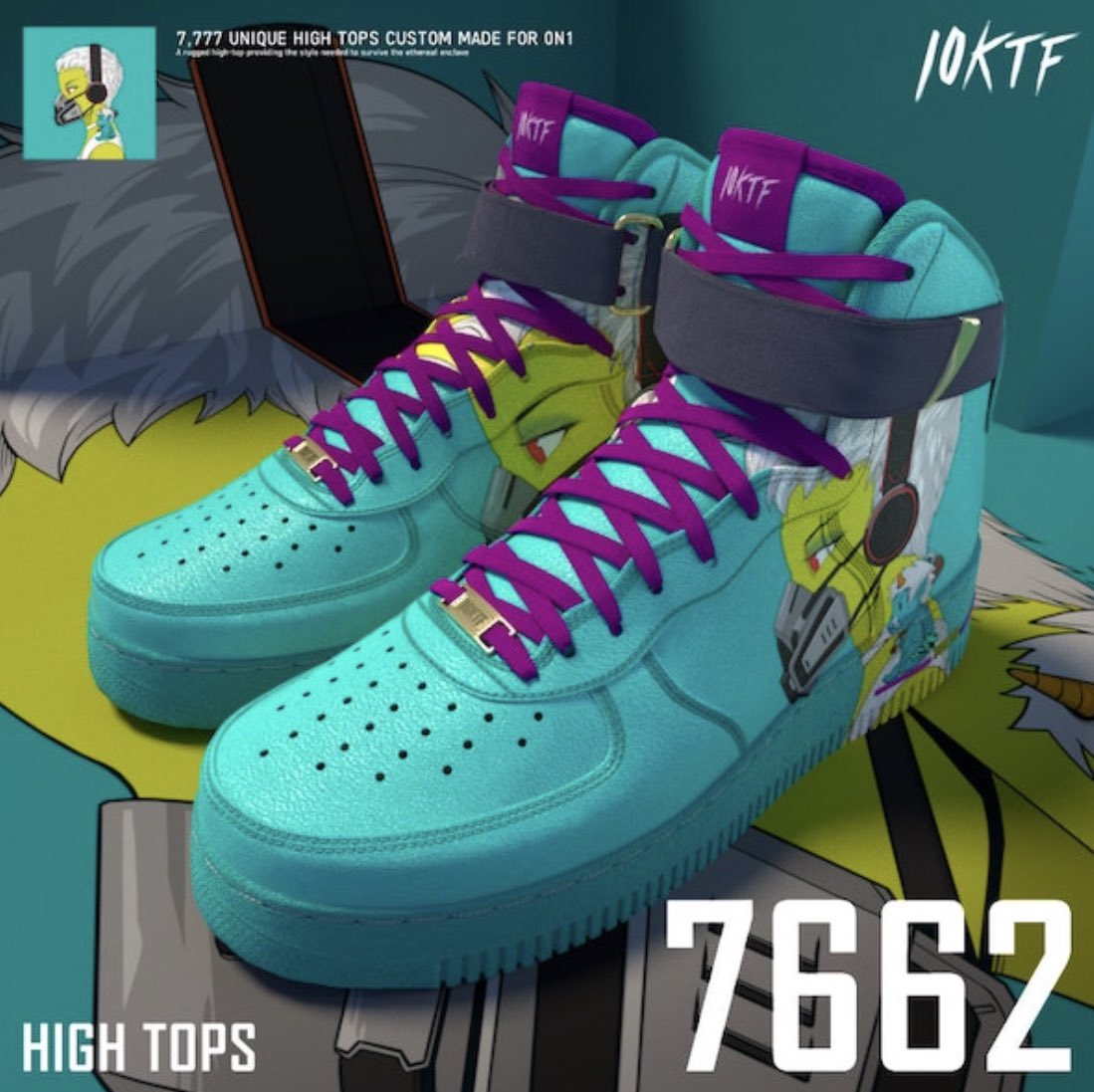 Peppe6195's tweet photo. I want to say THANK YOU to everyone mentioned in this tweet!! I am PUMPED!! I WON these Genesis Hightops in today’s giveway!! This the best community ever!!  @pressnfts @10KTFshop , @cromagnus @NewTokyoCitizen @starlordyftw @squatchlikeJPG @seshface @a7izaidi @Bkess75 https://t.co/TMcqPAPQ3Y