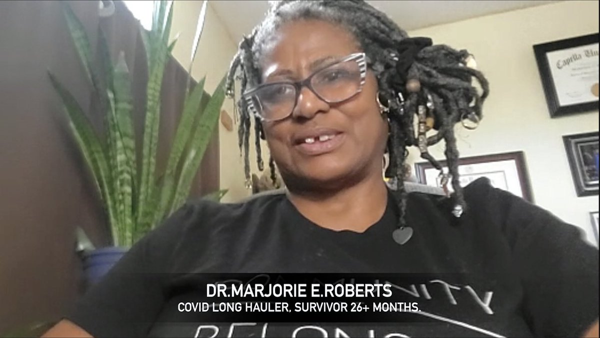 <a href="/DrMarjorieRobe1/">Dr.Marjorie Roberts</a> contracted #COVID19 at her workplace in April, 2020. Long Covid Took Dr. Roberts’ Job and 7 Teeth. Watch her testimonial and learn about #LongCovid. 
instagram.com/p/ChLHHd4J46-/

<a href="/Survivor_Corps/">Survivor Corps</a> <a href="/SurvivorsChange/">COVID Survivors for Change</a> <a href="/TheWHN/">World Health Network</a> @LongCovidFam <a href="/MakeGood2gether/">#MakeGoodTogether</a> <a href="/endCOVID19/">EndCoronaVirus.org</a>