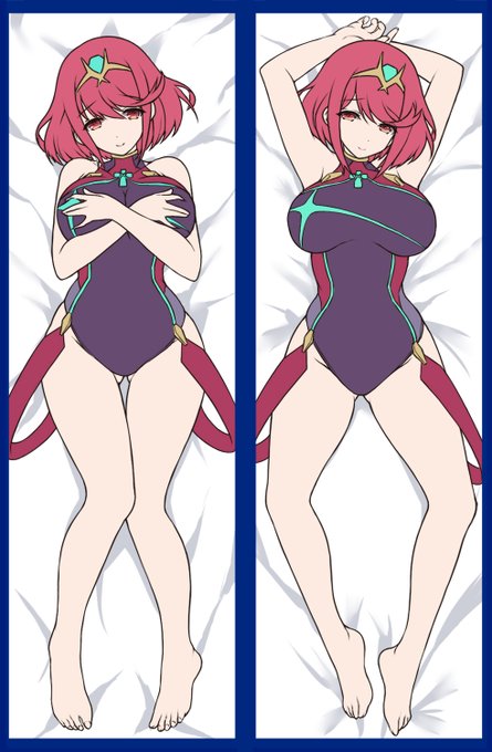 水着ホムラちゃんの抱き枕カバーのラフです❤️‍🔥
水無月ノ花嫁さん(@JuneWaifu)のご依頼を頂きまして、ヒカリちゃんとプネウマのカバーも作成する予定です☀️
#ホムラ 
#ゼノブレイド2 