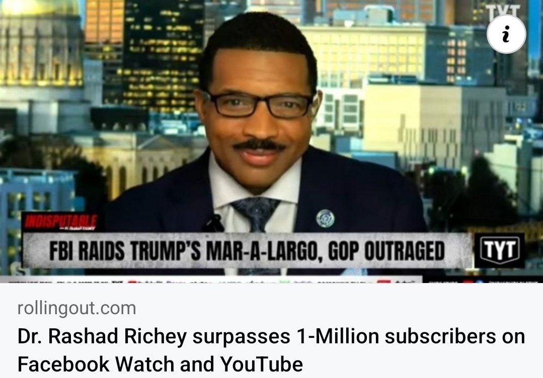 Rashad_Richey's tweet photo. Thankful! OVER 1-MILLION SUBSCRIBERS on Facebook Watch & YouTube! #TYTNETWORK #Thankful #GlenwoodsFinest ARTICLE HERE >> https://t.co/lHZy7aefMr https://t.co/TQdd4fIyA9