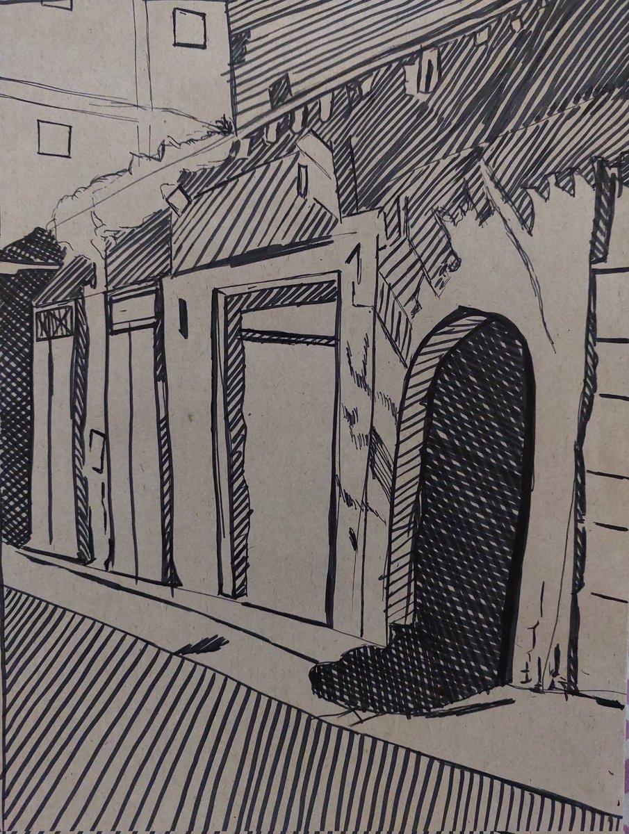 اسكتشات ورشة المناظر الخلوية 🖤🖤
 شارع المعز وبيت السحيمي