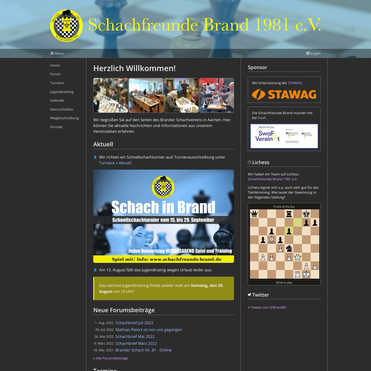 Unsere Homepage schachfreunde-brand.de hat jetzt auch eine "Dunkle Seite" 😅 #darkMode