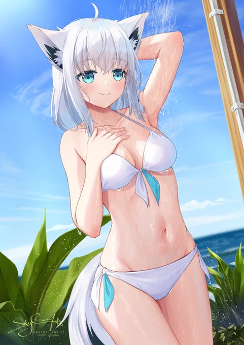 水着白上#白上フブキ#絵フブキ 