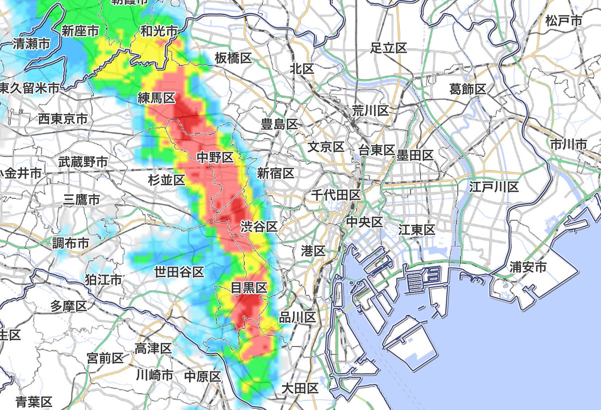 東京で土砂降りの雨 まだ台風8号が遠い関東にも活発な雨雲が流れ込み始めています 渋谷や新宿でも10時前にゲリラ豪雨のような土砂降りの雨に見舞われました アプリの雨雲レーダーが起動します この後も急な激しい雨に注意してください 渋谷区 渋谷区民ニュース