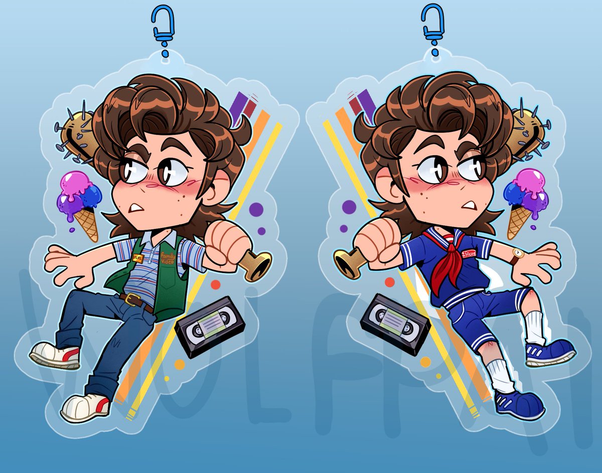 Wolfpai_Daily's tweet photo. Little Steve to go with my little Eddie sticker/keychain set!🍦💙(I’ll have link to it in the thread) #StrangerThings #fanart #steveharrington https://t.co/1WmvV4O4dI