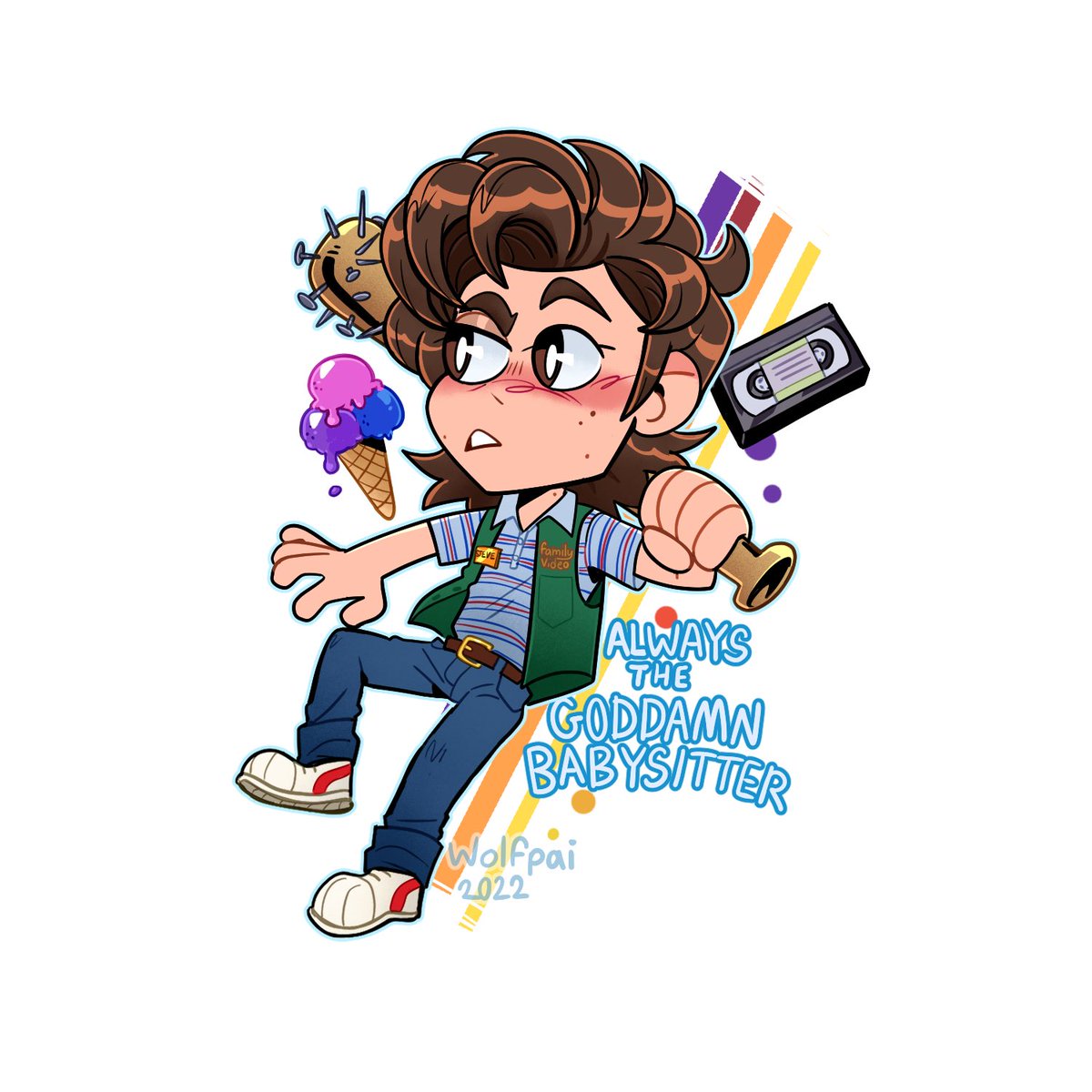 Wolfpai_Daily's tweet photo. Little Steve to go with my little Eddie sticker/keychain set!🍦💙(I’ll have link to it in the thread) #StrangerThings #fanart #steveharrington https://t.co/1WmvV4O4dI