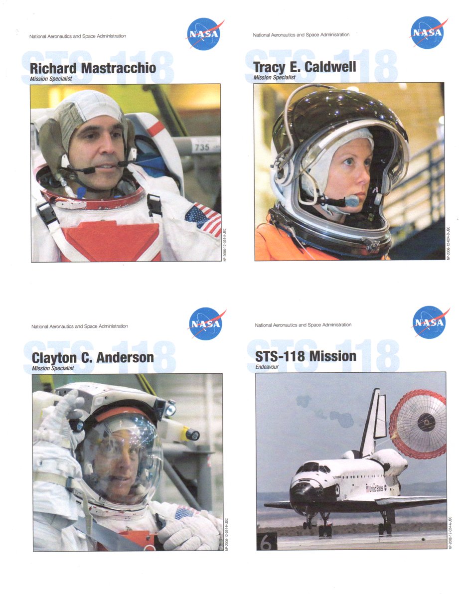 Astro_Clay's tweet photo. Today, way back in 2007, I was living and working on #ISS, enjoying a visit from my #OriginalCrew #STS118.  We did four spacewalks (2 for me), and had a blast! https://t.co/E1wMRUfPuB