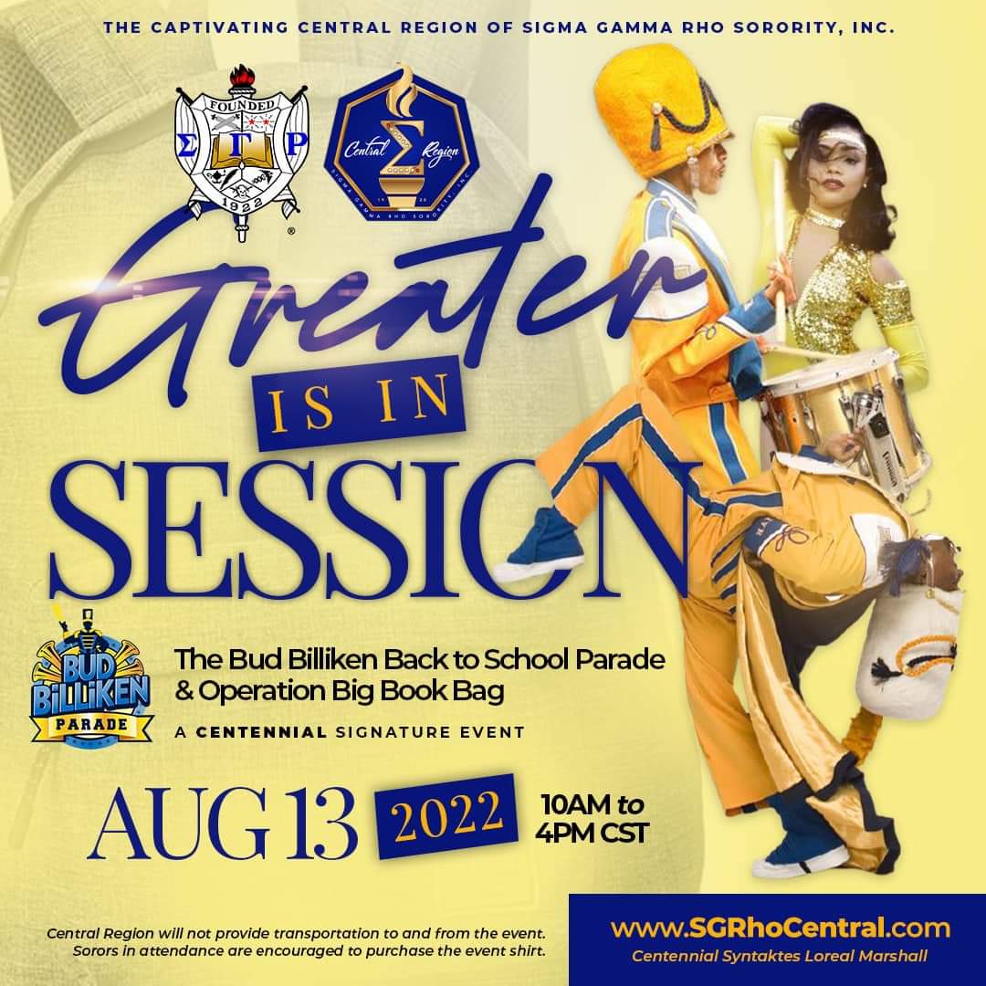 SGRhoCentral's tweet photo. The Bud Billiken parade is tomorrow, Sorors are you ready? One day to go….. #CaptivatingCentral #SGRhoCentral #CentralLeadsTheWay #LeadWithCentral #LeadershipThroughAction https://t.co/h0sXWnFNHF