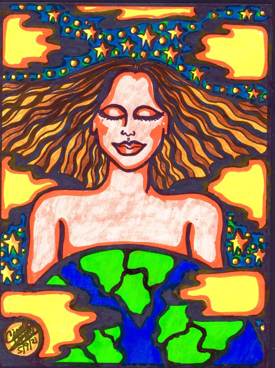 CindyZweibel's tweet photo. Title:Mother Earth
Copyright © 2021Cindy Zweibel. #DrawingOfTheDay. #CZPOP #CindyZweibel.           Follow for Launch of NFT Collection https://t.co/4TLpNr1UTk