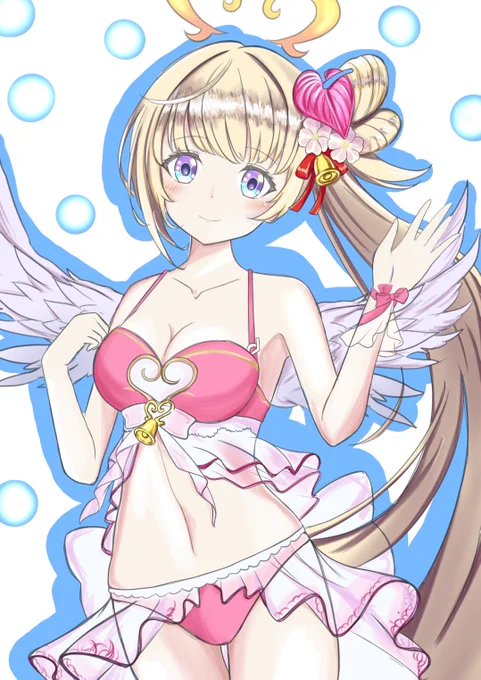 おはようございます!ヴィレータちゃんお迎え記念で久しぶりに描いてみた〜ᕙ(⇀‸↼‶)ᕗツードロ予定が気付けばフォードロww#白猫プロジェクト #白猫お絵描き 
