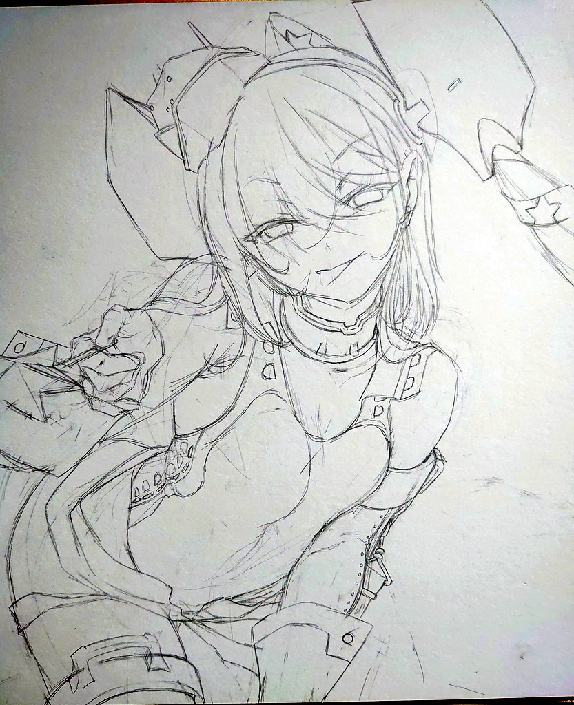 よーしスキャンプ下描きできた!ペン入れやるぞい! 
