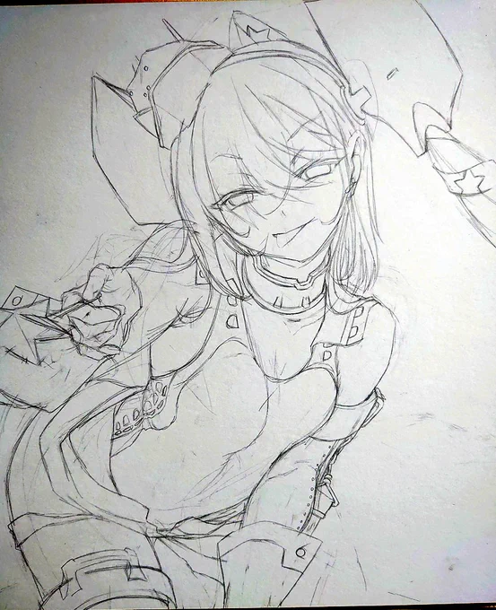 よーしスキャンプ下描きできた!ペン入れやるぞい! 