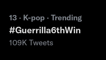 #Guerrilla6thWin is still trending in Malaysia, Singapore, and South Korea!

#ATEEZ #에이티즈 #ATEEZ12thWin