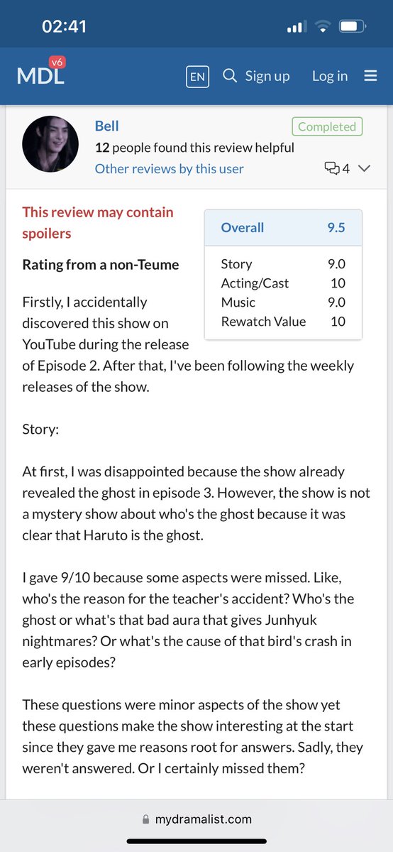 dobbybobbyboo's tweet photo. I was looking for some new dramas to watch in MDL and was surprised to see #MysteriousClass having a really high rating (8.3/10 is really high in MDL) not to mention this good review from a non-teume https://t.co/CUBB9aRnFm