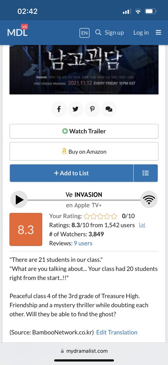 dobbybobbyboo's tweet photo. I was looking for some new dramas to watch in MDL and was surprised to see #MysteriousClass having a really high rating (8.3/10 is really high in MDL) not to mention this good review from a non-teume https://t.co/CUBB9aRnFm