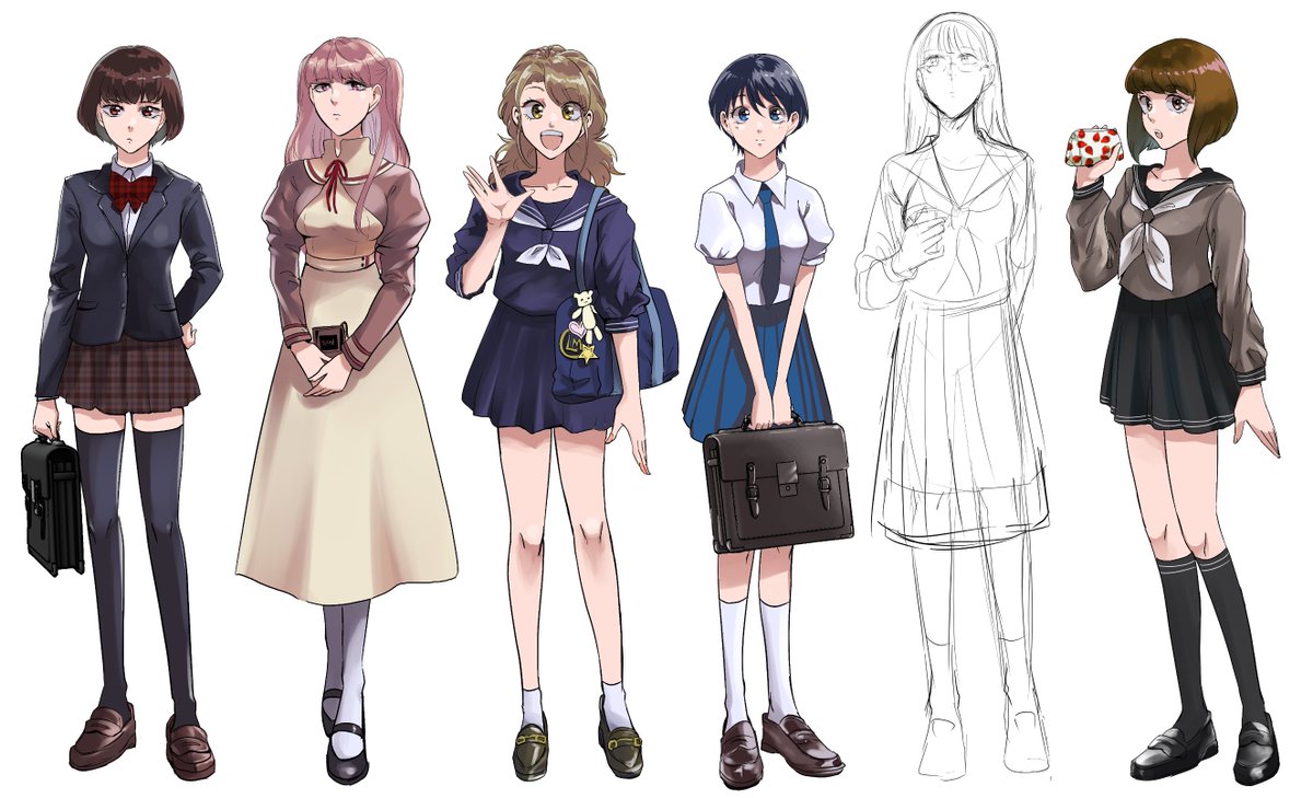 ミッション系の超お嬢様学校だと思われる制服、構造がどうなっているのか、何を参考にしたのかもう思い出せない。 