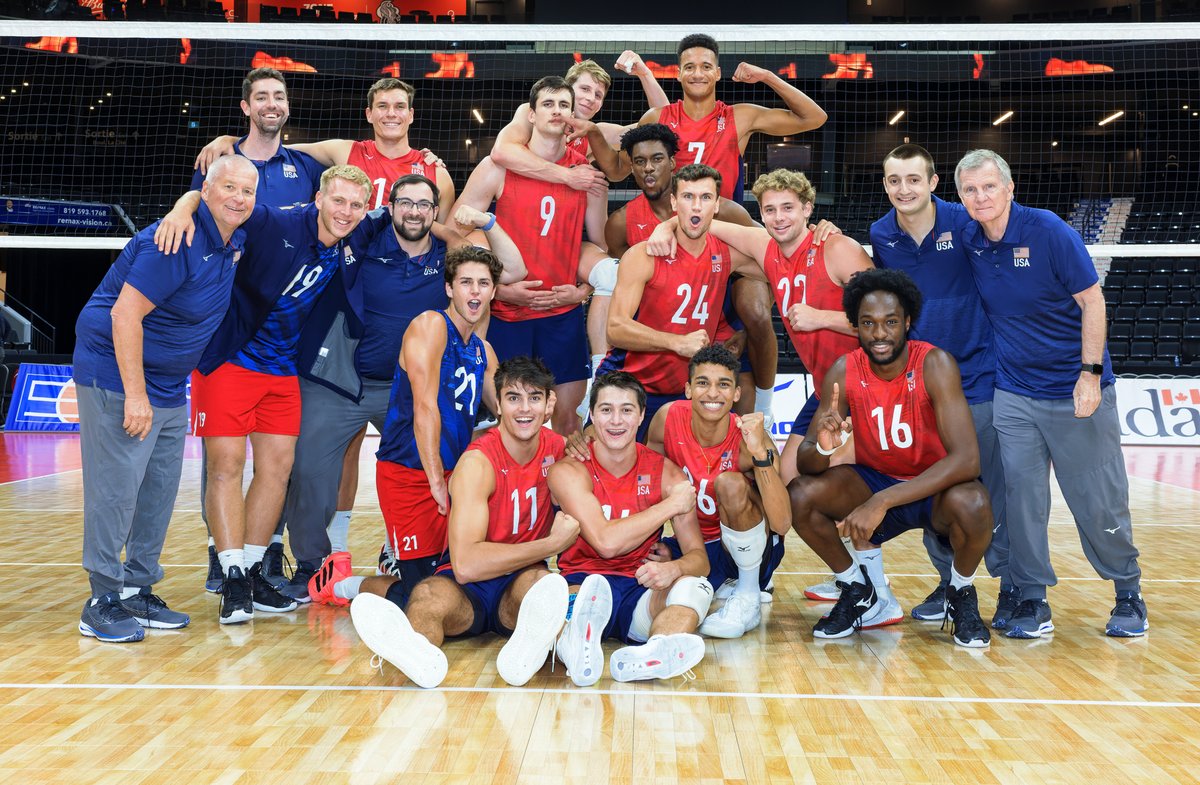 usavolleyball's tweet photo. The U.S. Men 🇺🇸 sweep Puerto Rico 🇵🇷 in the quarterfinals of the Pan Am Cup (25-17, 29-27, 26-24).

The U.S. led in kills (45-39), blocks (10-4) and aces (7-5).

The U.S. will play Canada or Cuba in the semifinals on Saturday. https://t.co/U5LQREwkR5