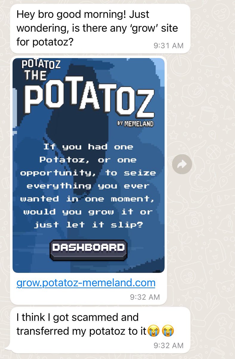 Memeland's tweet photo. Our official website URL is https://t.co/yorNgQYb0E and the Growing site URL is https://t.co/Ye6LgevIIW. Be aware of scam!

🚨 DON’T TRUST. VERIFY. 🚨 https://t.co/9TbYL2jIug